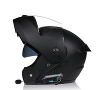 Frcychri Casco Moto Auriculare Bluetooth, Casco Moto Certificado ECE Doble Visera Anti-Rayas, Micrófono, Transpirable Cómoda, Cascos Protección Motocicletas Cara Completa, Mujer Hombre U,Small