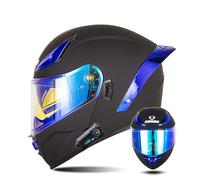 Frcychri Casco Moto Modular Bluetooth Integrado, Aprobado ECE, Viseras Duales, Casco Integral Motocicleta Abatible hacia Arriba, Carcasa Alta Resistencia, Diseño Liviano, Mujeres Hombr 30,Large