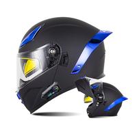 Frcychri Casco Moto Modular Bluetooth Integrado, Aprobado ECE, Viseras Duales, Casco Integral Motocicleta Abatible hacia Arriba, Carcasa Alta Resistencia, Diseño Liviano, Mujeres Hombr 27,Xxlarge