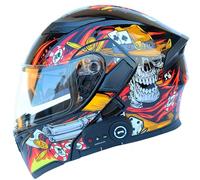 Frcychri Casco Motocicleta Auriculares Bluetooth, Casco Modular Plegable, Certificado por ECE Ligero con Visera Doble Capa, Casco Protector Integral para Motocicleta, Mujeres Hombres K,2X-Large