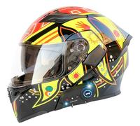 Frcychri Casco Motocicleta Auriculares Bluetooth, Casco Modular Plegable, Certificado por ECE Ligero con Visera Doble Capa, Casco Protector Integral para Motocicleta, Mujeres Hombres H,Medium