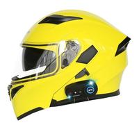 Frcychri Casco Motocicleta Auriculares Bluetooth, Casco Modular Plegable, Certificado por ECE Ligero con Visera Doble Capa, Casco Protector Integral para Motocicleta, Mujeres Hombres E,Large