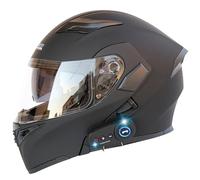 Frcychri Casco Motocicleta Auriculares Bluetooth, Casco Modular Plegable, Certificado por ECE Ligero con Visera Doble Capa, Casco Protector Integral para Motocicleta, Mujeres Hombres A,Large