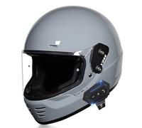 Frcychri Casco Motocicleta con Auriculares Bluetooth, Casco Modular Plegable, Certificado ECE Ligero con Visera Doble Capa, Casco Protector Integral para Motocicleta, Mujeres Hombres G,M (56-57CM)