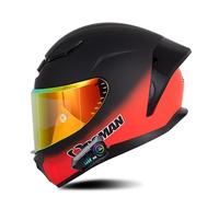 Frcychri Casco Motocicleta Modular Bluetooth, Casco De Moto Certificado ECE con Doble Visera Anti-Rayas, Transpirable Y Cómoda, Doble Visera, para Adultos Hombres Mujeres 14,X-Large