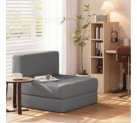 Frcychri Sofá Compresible Plegable, Convertible En Cama Individual Y Tumbona Relax, Espuma Memoria Extra Gruesa, Soporte Lumbar, para Salón, Dormitorio, Espacios Pequeños Gray