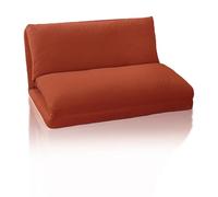 Frcychri Sofá Compresible Plegable, Convertible En Cama Individual Y Tumbona Relax, Espuma Memoria Extra Gruesa, Soporte Lumbar, para Salón, Dormitorio, Espacios Pequeños Orange