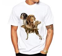 FRDE265wdx German Short-Haired Pointer Collage Design T-Shirt Dog Print Boy Casual Tops Man Tees.PNG White 3XL