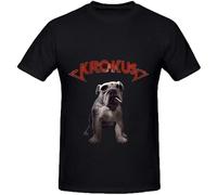 FRDE265wdx Krokus Dirty Dynamite Pop Album Cover Mens Crew Neck Custom T Shirt Black XXL