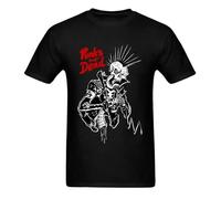 FRDE265wdx Punk's Not Dead Skull Mohawk T-Shirt Black L