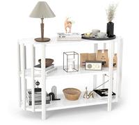 Frdhee 3 Tier Console Table with Storage Oval Shape Modern Stylish Sofa Table for Living Room Entryway Hallway Bedroom Office