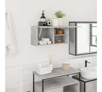 Frdhee Armario auxiliar para lavabo, armario de pared para baño, color gris hormigón, 60 x 25 x 30 cm, material de madera, para lavabos de encimera, mucho espacio de almacenamiento, fácil de montar