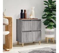 Frdhee Armario de almacenamiento, cómoda, cocina buffet, aparador gris 60 x 35 x 70 cm, material de madera para oficina en casa, salón, comedor, habitación de invitados