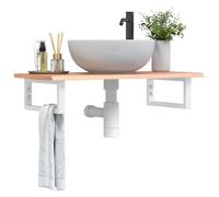 Frdhee Armario de baño estrecho con soporte de acero y madera maciza de roble Muebles de baño para baño, salón, comedor, cocina