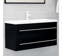Frdhee Armario para debajo del lavabo, mueble de baño, armario bajo lavabo empotrado, color negro, de madera para cuarto de baño, WC, vestidor