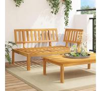 Frdhee Banco de jardín, sofá esquinero, sofá de terraza, sofá de esquina de jardín de madera maciza de acacia, para exteriores pequeño balcón, se puede instalar rápidamente