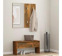 Frdhee Baul Almacenamiento, Set de Muebles de recibidor Madera contrachapada Roble Ahumado Baules De Almacenaje para Pasillo Dormitorio Salón