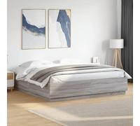 Frdhee Cama De Matrimonio Cama De Cama, Estructura de Cama Madera de ingeniería Gris 200x200 cm Cama Casal para Dormitorio y habitación de Invitados,