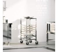 Frdhee Carro de cocina con espacio de almacenamiento, con 6 recipientes, 39 x 55 x 87 cm, acero inoxidable, para cocina, comedor, bar