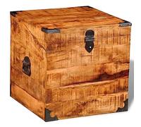 Frdhee Cómoda para Dormitorio Baul Almacenamiento, Cofre de Almacenamiento cúbico de Madera de Mango Rugosa Baul Almacenaje para Pasillo Dormitorio Salón, Blanco