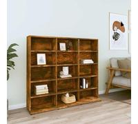 Frdhee Estantería decorativa para libros, estantería para CD, roble ahumado, 100 x 23 x 89,5 cm, material de madera, armarios para salón, dormitorio, oficina, habitación infantil