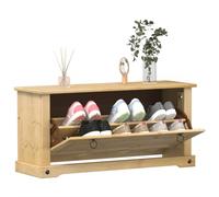 Frdhee Estantería pequeña para zapatos en la entrada, zapatero Corona 99 x 32 x 47 cm, madera maciza de pino, ahorro de espacio para entrada, pasillo
