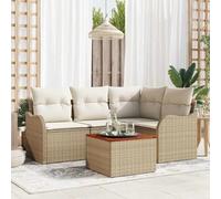 Frdhee Gartengarnitur,Garten-Sofa-Set 5 pcs Beige und Weiß,Balkonstühle für Terrasse,Balkone,Poolränder