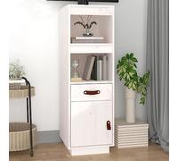 Frdhee Highboard, gabinetes de cocina, armario buffet para cocina, tablero elevado, blanco, 34 x 40 x 108,5 cm, madera maciza de pino para comedor, oficina en casa, sala de estar, habitación de