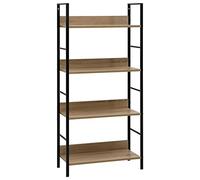 Frdhee Libreria Estanteria, Estantería de 4 Niveles Madera ingeniería Roble 60x27,6x124,5cm Estanterías para Oficina, Organización del Hogar