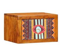 Frdhee Mesa auxiliar para sofá, mesa auxiliar, armario pequeño, mesita de noche montada en la pared, marrón, 35 x 30 x 22 cm, madera maciza de acacia, para pasillo, salón, dormitorio, además del sofá