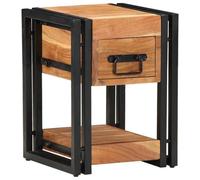 Frdhee Mesa auxiliar, pequeño armario, mesita de noche, 2 unidades, marrón, 30 x 30 x 40 cm, madera maciza de acacia, para salón, pasillo, dormitorio, además del sofá