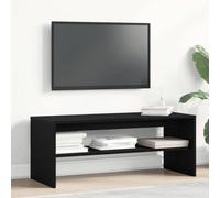 Frdhee Mesa de televisión, soporte para televisión, consola multimedia, armario de TV, color negro, aspecto de roble, 100 x 40 x 40 cm, material de madera para dormitorio, sala común, fácil montaje