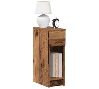 Frdhee Mesita de noche que ahorra espacio, mesita de noche con cajón, aspecto de madera vieja, 20 x 36 x 60 cm, para salón, dormitorio y espacios pequeños, fácil de configurar