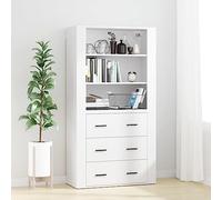 Frdhee Mesitas De Noche Estrechas, Aparador Alto Madera contrachapada Blanco Mesilla De Noche para Salón, Dormitorio, Cocina y Proch