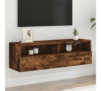 Frdhee Mueble de pared para TV, roble ahumado, 100 x 30 x 30 cm, material de madera, ahorra espacio y es fácil de mantener