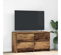 Frdhee Mueble para salón, mueble de TV, aspecto de madera envejecida, 100 x 35 x 54 cm, material de madera para habitaciones de invitados, sala común, fácil montaje