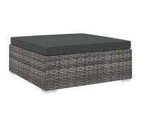 Frdhee Muebles de balcón, reposapiés modular, 1 unidad, polirratán, gris, grupo de asientos para jardín, césped, patio trasero