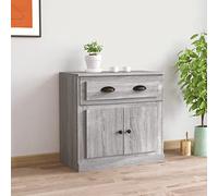 Frdhee Muebles de salón, armario de cocina, armario de almacenamiento, aparador, gris, 70 x 35,5 x 67,5 cm, material de madera para comedor, sala de estar, oficina en casa, habitación de invitados