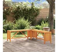 Frdhee Pequeño Bancos De Jardín Banco De Madera, Banco de jardín con 2 jardineras Acacia Maciza 117x117x40 cm Bancos para Piscina, Terraza, Patio, Jardíns
