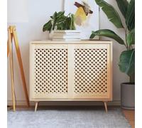 Frdhee Puerta de armario, 2 unidades, diseño de rejilla, 49,5 x 69 cm, madera maciza de pino, repuesto para puertas de armario de cocina, para armario, cocina o sala de estar