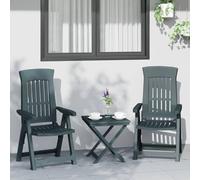 Frdhee Sillas de jardín apilables, sillas de jardín 2 unidades, color verde, polipropileno, banco de porche para balcón, piscina, terraza