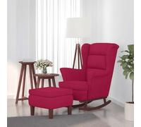 Frdhee Sillón de lactancia para salón, sillón de relax, sillón de televisión, mecedora, sillón con orejas, color rojo vino, terciopelo y madera maciza, para jardín, dormitorio, salón, esquina, porche