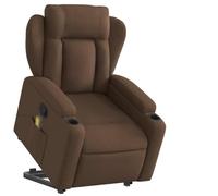Frdhee Sillón de masaje con ayuda para levantarse de tela marrón, para salón, dormitorio y oficina
