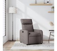 Frdhee Sillón de masaje, sillón relax de tela gris topo Recliner para salón y dormitorio