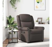 Frdhee Sillón de relax para habitación juvenil, sillón de masaje marrón brillante, piel sintética, silla de lectura para salón, dormitorio