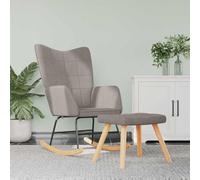 Frdhee Sillón de relax para salón, mecedora con taburete, tela topo, para jardín, dormitorio, salón, esquina, porche