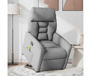 Frdhee Sillón de relax, sillas reclinables, silla de escritorio, sillón de masaje con ayuda para levantarse, tela gris claro, para habitaciones de invitados, dormitorio, comedor
