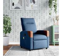 Frdhee Sillón de salón, sillón de oído, elegante, sillas reclinables, sillas de lectura, sillón de masaje, tela azul para dormitorio, comedor, oficina en casa, fácil montaje