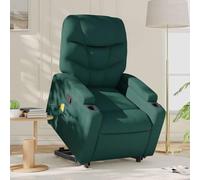 Frdhee Sillon Relax Manual Butacas De Salon, Silla de Masaje reclinable de pie de Tela Verde Oscura Sillon Lectura para Sala de Estar y Dormitotio