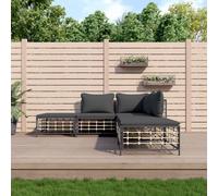 Frdhee Sofá cama para exterior, sofá de jardín, 5 piezas, juego de salón de jardín con cojines antracita de poliratán para salón, dormitorio, habitación pequeña